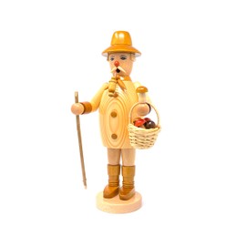 Drechslerei Friedbert Uhlig, incense smoker no. 019, mushroom collector, natural, 35 cm high, turned from regional wood, real handmade from the Ore Mountains, Christmas, wood art, real wood