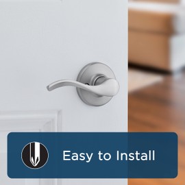 Weiser Belmont Satin Chrome Door Handle, Reversible Passage Lever, Interior Door Handles for Hall and Closet Door, Non-Locking Hall/Closet Door Handles, Traditional Home Décor