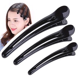 Shefun Dakar JP161 (95) Professional Use, Large, Black, Hairdresser, Commercial Use, Strong, Non-marking Hair Clips, Set of 6, 3.1 inches (8 cm), 3.7 inches (9.5 cm), 4.7 inches (12 cm)