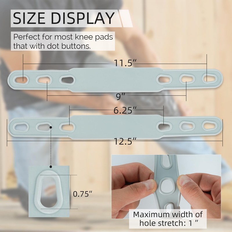 KUNN Rubber Straps for Knee Pads, Replacement Straps for Knee