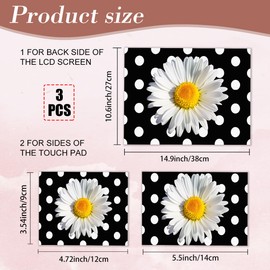 PLIGREAT 15 Inch Polka Dot Daisy Pattern Laptop Skin Stickers Cutable Universal Size Fits 12" 13" 13.3" 14" Laptop Removable Waterproof Notebook Art Decals PC Protector Cover Sticker