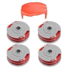 GJNMYSD Strimmer Spool,4Pcs Spool Line For Flymo Contour 500 Power Plus 500 & 500XT with Spool Cover,Spares Double Autofeed Spool & Line For Flymo Strimmers & Trimmers
