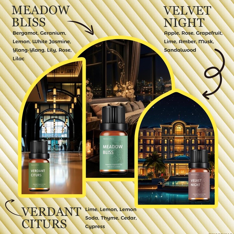 Premium Hotel Fragrance Oil Collection for Diffusers, Essential Oils for