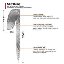 Pack of 2 Silky Durag for Men, Premium Satin Do Rags Doo Rags with Long Tail for 360 Waves
