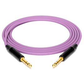 enoaudio Mogami 2534 Quad Professional Studio Cable Balanced Neutrik Gold 6.3 mm TRS Jack HiFi, Purple, 10 m