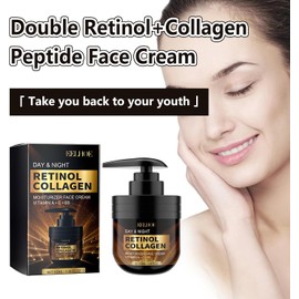 Day & Night Retinol Collagen Moisturizer Face Cream – Anti-Aging Face Cream with Vitamin C, Retinol & Collagen – Hydrating, Brightening & Firming – For All Skin Types