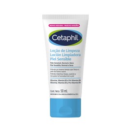 Cetaphil - Loción Limpiadora Facial y Corporal 50 g – Limpieza Suave, Remueve Maquillaje e Impurezas, Piel Sensible, Uso en Seco o con Ag...