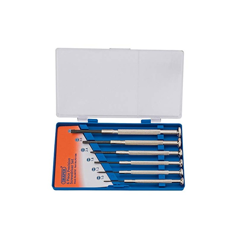 Draper 80797 Precision Plain Slot Screwdriver 6 Piece Set