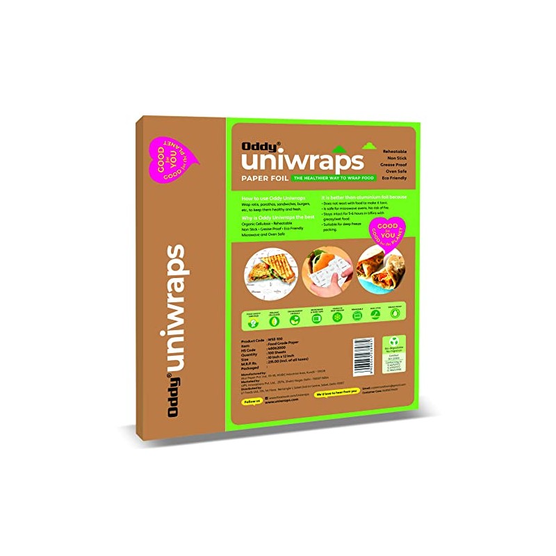 Oddy Uniwraps Food Wrapping Paper Sheets | Wrap Roti, Parantha,