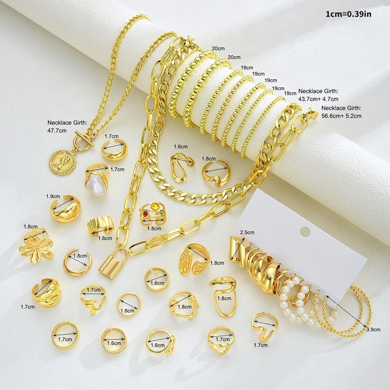 Conjunto de joyería floral llamativo que incluye collar de cadena