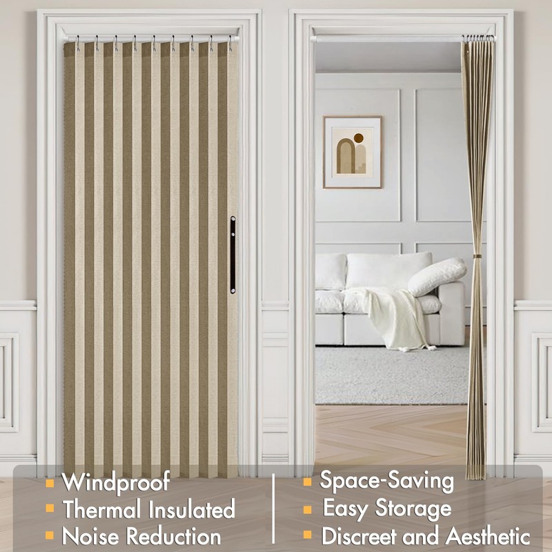 MIULEE Accordion Style Magnetic Folding Door Curtains for Doorways/Closet, Room