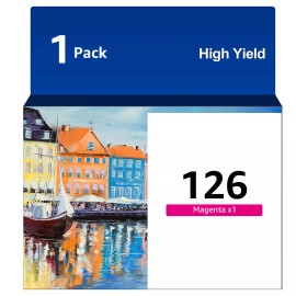 For Epson 1-5PK T126 Compatible Black Color Ink Cartridges for Epson 126 Stylus NX330 - 1x Magenta