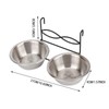 Stainless Steel Dual Hanging Food Water Bowl Feeder with Hook