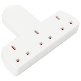 3 Way Triple Gang UK 3 Pin Multi-Socket Plug Extension Mains Adaptor British Approved 13A - White