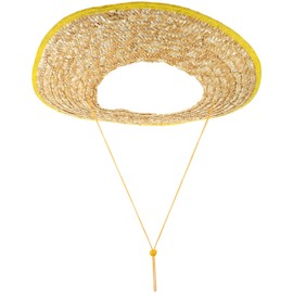 Gatuida Wheat Straw Hard Hat Sun Shade, Full Brim Sunshield for Construction Workers, Khaki, 17.71 Inch Diameter