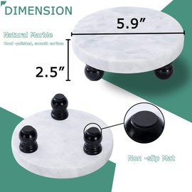 FasolaHome Decorative Marble Riser For Display, Cute Home, Bathroom, Kitchen Decor, Beautiful Marble Pedestal Stand Uniquely Displays Your Decorations, The Perfect Marble Tray to Add Some Beauty to