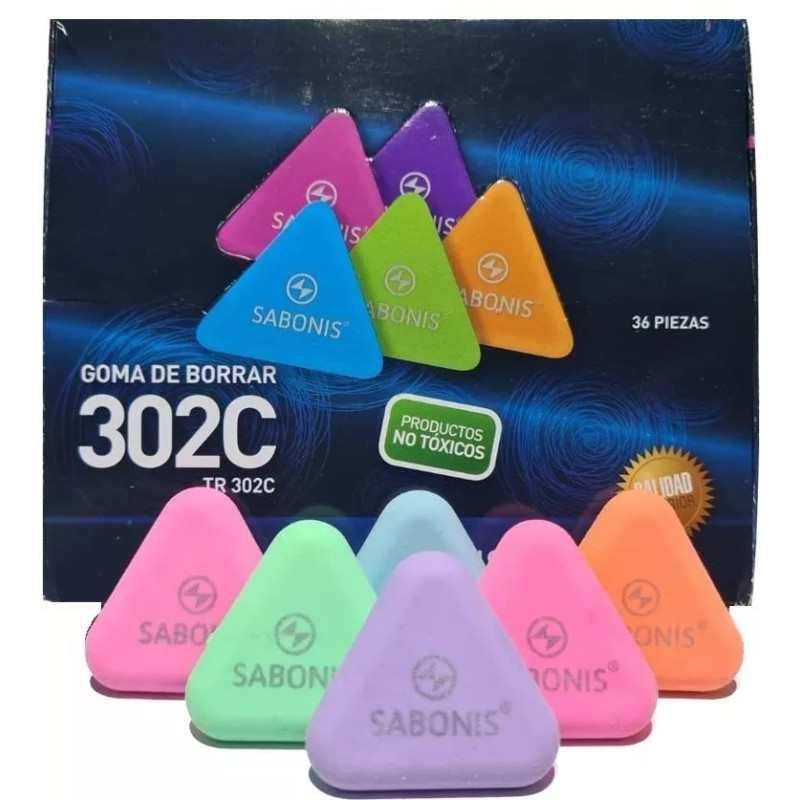 Sabonis Goma Triangular Color Surtido Sabonis Tr302borra Lapiz 36pcs