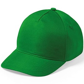 eBuyGB Kids Adjustable Pack of 5 Plain Baseball Cap for School, Girls Boys Junior Unisex Children's Hat (Green)