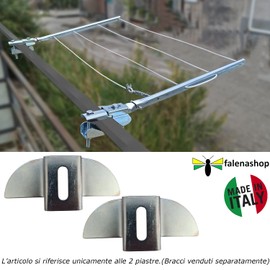 parpyon® Anti-twist Plates for Arms, Outdoors, Clothes Airer or Railing Iron for Laying On Laundry (Single Plates, Galvanized Steel)