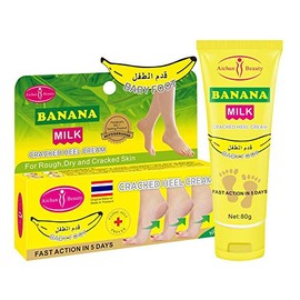 AICHUN BEAUTY Crema de talón agrietado Cuidado de pies Crema de leche de plátano Piel seca áspera Pie de bebé 2.82 oz