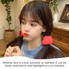 4 Pieces Red Plush Hair Bobbles Cute Plush Hair Ties