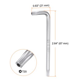 HARFINGTON T20 Tamper Proof Torx Star Key Bit Wrench 2.64" L-Shaped 6 Points Wrenches Chrome-Vanadium Steel Hand Tool for Automotive/Home Repairs