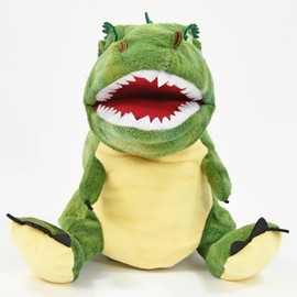 Kögler 90543 Dinosaur Hand Puppet as T-Rex in Green, Approx. 30 cm