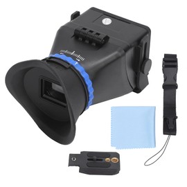 Camera Viewfinder, ST‑1 3X Amplification Camera Screen Viewfinder for Camera Camcorder with 3in / 3.2in Screen SLR Viewfinder, Black, 3X Amplification Factor