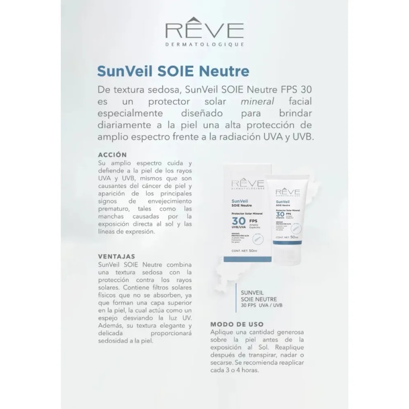 Reve Protector Solar Mineral Soie Neutre 30fps 50ml Uvb Uva