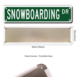 ERMUHEY Snowboarding Dr Street Sign, Snowboarding Gift, Snowboarding Wall Decor for Home Office School Mountain Man Cave Plaque Quality Metal Sign 16x4 Inch
