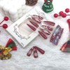 Christmas Fake Nails Medium Almond Press on Nails Xmas Snowflakes