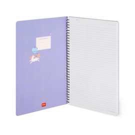 Legami - Ruled notebook with spiral binding - A4 format, spiral notebook maxi, contains 1 sheet of stickers, 160 removable pages, made of FSC paper, elastic band, 21 x 29 cm, unicorn theme