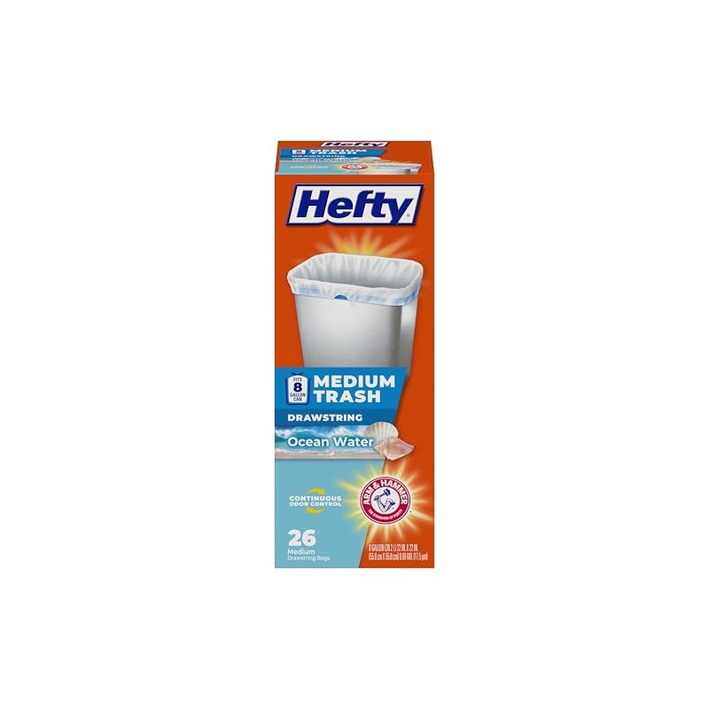 Hefty Bolsas de basura medianas, aroma de agua marina, 4
