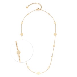 Jewels by Leonardo Ciao Milla Necklace Short Chain Gold-Coloured Stainless Steel Plates in Various Sizes 42-47 cm Length Jewellery Gift 024456, Stainless Steel, No Gemstone