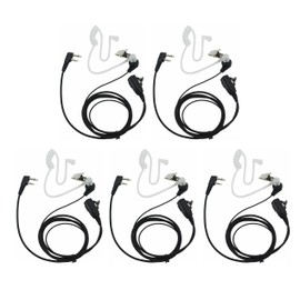 GoodQbuy 2 Pin PTT Mic Covert Acoustic Tube Earpiece Headset is Compatible with Icom Radio IC-F24S IC-F31 IC-F3 IC-F3S IC-F4 (Pack of 5)