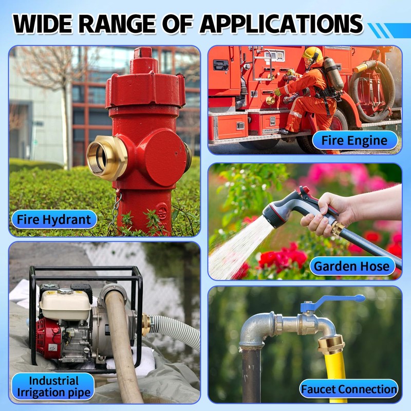 AquaNPT Fire Hose Adapter 2-1/2" NST NH Female to 2"