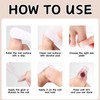 24Pcs Long False Nails,3D Pink French Tip Long Press-on-Nails,Artificial Fake