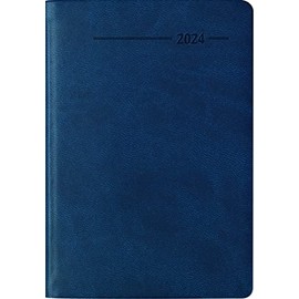Pocket Calendar Book Tucson Blue 2024 - Office Calendar - 8 x 11.5 cm - 1 Week 2 Pages - 144 Pages - Note Book - Alpha Edition