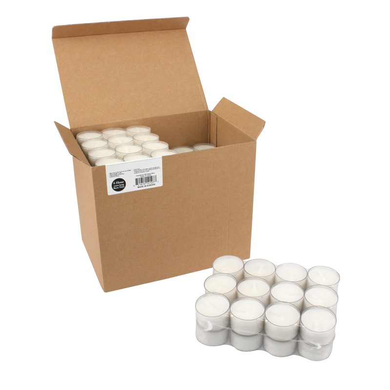 Stonebriar 48 Count White Unscented Smokeless Long Burning Clear Cup