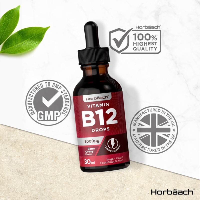 Horbäach Vitamin B12 Drops High Strength 3000mcg | 30ml |