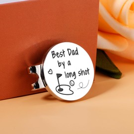 Best Dad by a Long Shot Hat Clip - Fathers Day Golf Gifts for Dad Birthday & Golf Gifts Unique First Fathers Day Present for New Daddy Happy Fathers Day Golf Ball Marker