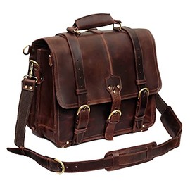 Leather briefcase 18 Inch Laptop Messenger Bags for Men and Women Best Office School College briefcase Shoulder Bag