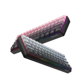 Snpurdiri 60% Wired Gaming Keyboard, 61 Keys RGB Backlit Ultra-Compact Small Gaming Keyboard, for PC/Mac Gamer, Typist, Travel, Easy to Carry on Business Trip (Grey-Black)