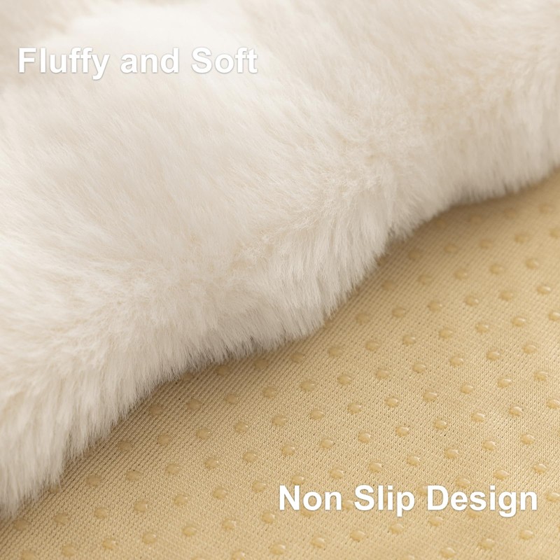 Aucrovee Soft Plush Faux Fur Couch Cover, Thick Warm Fuzzy