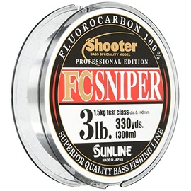 SUNLINE Fluorocarbon Line, Shooter, Sniper, 984.1 yd (300 m), 5 lbs, Natural Clear, Transparent
