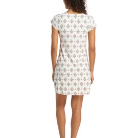 Laura Ashley Women's Nightgown Ribbed Knit Short Sleeve Henley Sleepshirt (Pink Foulard, X-Large)