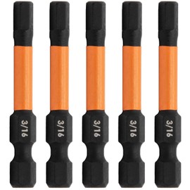 Hex 3/16" Impact Driver Bit - Railer Allen Wrench Drill Hex Bits. 1/4 Quick Release S2 Steel 2 inch 3/16" Hex Bits. (5 Pack)
