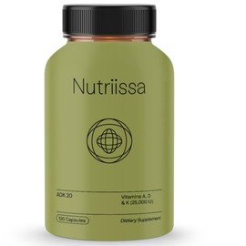 Nutriissa ADK 20 - Immune & Bone Health Support with Vitamins A, D & K (25,000 IU) - 4-Month Supply - EPEB Certified for Purity & Potency - 120 Vegan Capsules