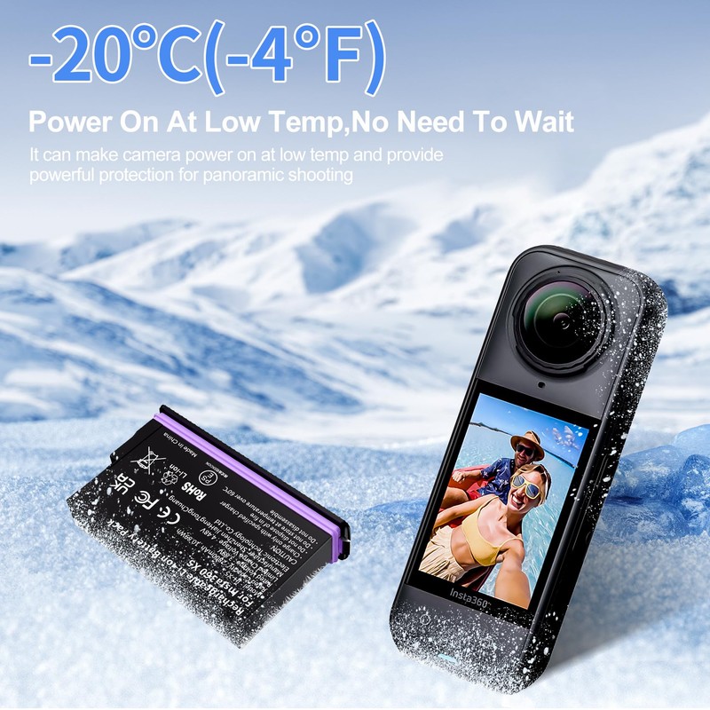 PoweLyt 360 X5 Battery 2 Packs 2800mAh High Capacity Waterproof