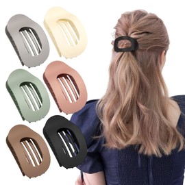 Damen Claw Clip Haarklammern – 6 Farben | Ultra Rutschfest | Groß und Flach | Französisch Matt Elegant Design für Alltag, Sport und Autofahren